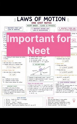 Laws of Motion Class 11 One Shot | Newton’s Laws Full Chapter#neet #neet2027 #physics