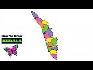 How To Draw Kerala - Very Easy Trick | Kerala Map Drawing