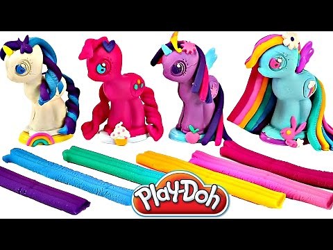 Play Doh MY LITTLE PONY Make N' Style Ponies #1 | Rainbow Dash, Pinkie Pie, Twilight Sparkle, Rarity