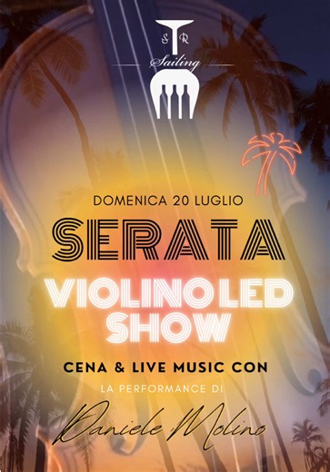 🎻✨ Domenica 20 Luglio a partire dalle ore 20.00 – la musica si accende sul palco del @sailing__809. Ospite di eccezione il violino elettrico di danielemolino_violinist che trasformerà la vostra cena in un’esperienza multisensoriale fatta di suoni, luce, #emozione e sapori #mediterranei. 📆 Domenica 20 Luglio – dalle ore 20:00. Cosa ti aspetta: 🎻 LED VIOLIN SHOW – live performance 🍽️ Menù curato dagli Chef @caballero_omar e Alex 🍸 Cocktail esclusivi creati per la serata 🌅 Tramonti sul @porto