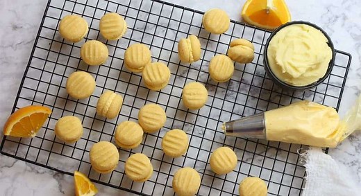 Orange Custard Kiss Biscuits