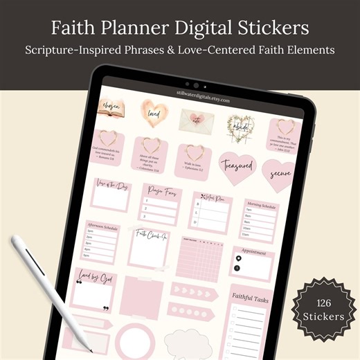 Christian Planner Stickers | Scripture, Quotes, & Faith (digital PDF/PNG Bundle) - Etsy
