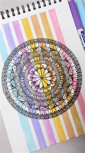 Unique Mandala Pattern For Beginners🌸🎀 #art #colors #mandala #shorts