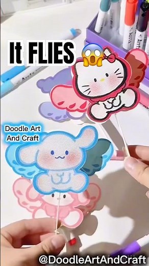 Flying Paper Puppets 😍 DIY Cute Sanrio Craft ✂️ Easy & Aesthetic