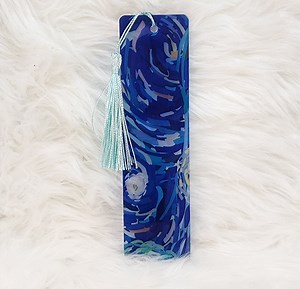 Bookmark, Blue Swirl Bookmark, Blue Bookmark, Night Sky Bookmark, Bookmarks - Etsy