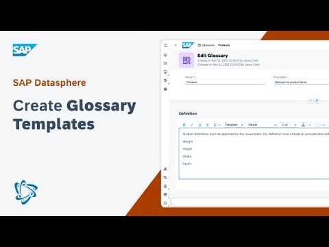 Create Glossary Templates: SAP Datasphere