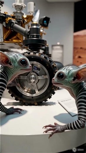 Alien Bat Creatures Inspect NASA Rover Wheel! #ai