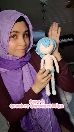 Tiny Paws Crochet on Instagram: "Part 2 of the progress of crocheting Carousel Miku😊 #amigurumi #crochet #handmade #hatsunemiku #vocaloid #crochetdoll"
