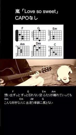 嵐「Love so sweet」ギターコード【弾き語り/サビ練習用】 #Shorts
