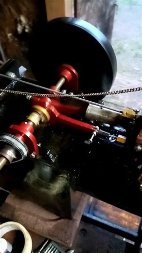 homemade traction engine part 28 of 30. the last of the bench trials on steam with timing adjusted