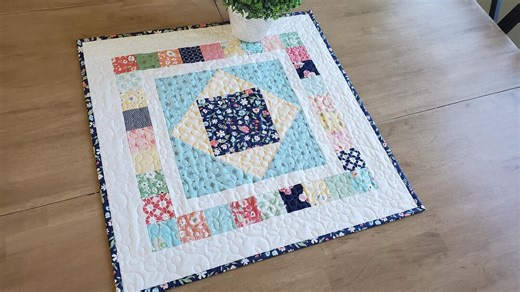 Patchwork Quilted Table Topper, Homemade Table Runner Quilt Centerpiece, Spring Summer Floral Quilted Table Cloth - Etsy