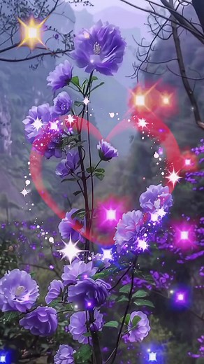Beautiful Animated Floral Scenes with Sparkling Effects