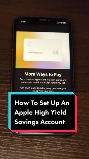 If you're an Apple Card holder you can set up a high yield savings account in just a few easy steps. #HowTo #AppleTips #AppleCard #apple #tech