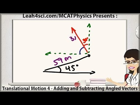 MCAT Physics Adding Vectors Using Angles and Components - Translational Motion Vid 4