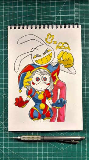 Drawing pomni & jax #pomni #jax #theamazingdigitalcircus #howtodraw #art