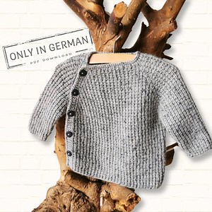 Anleitung Babyjacke stricken, Babypullover Strickanleitung, deutsche PDF Datei - Etsy.de