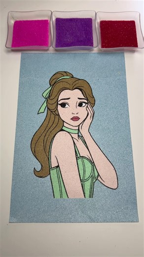 Who does she look like? 🦋💚 ASMR #sandpainting