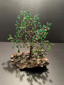 Beaded Wire Tree Mounted on a Piece of Bark From a Poplar Tree - Etsy