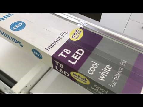 Philips Instant Fit T8 32W Equivalent4 ft LED Bulb Install & Review