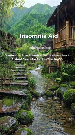 Continuous Rain Sounds & Delta Waves Music Instant Sleep Aid for Restless Nights Insomnia