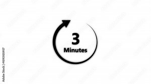 5 minutes timer symbol animation . 5 minute time circle icon. Clock, stopwatch, cooking time label.