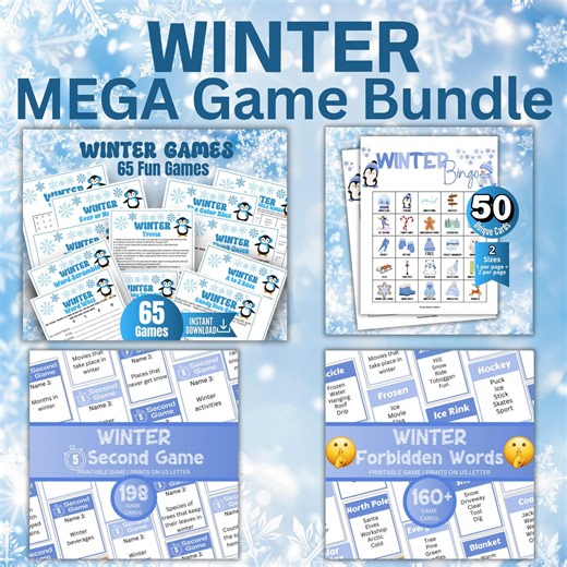 Winter Trivia Game Bundle, 65 Winter Game Mega Pack,winter Holiday Party Games, Christmas Family Game,wintertime Printable,snow Day Activity - Etsy