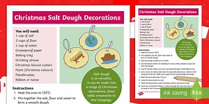 Salt Dough Christmas Decorations Craft Instructions