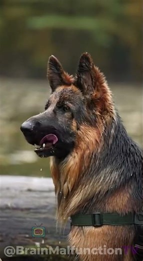 German Shepherd Follows Owner Into the Water 🌲💦 😭🤣