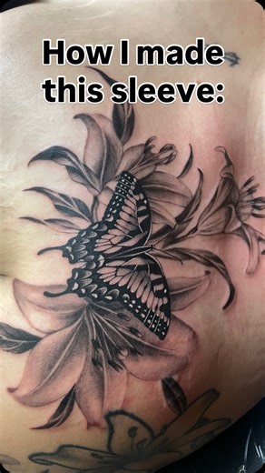 𝔏𝔞𝔫𝔢 𓆟 on Instagram: "Process (ish) video for this sleeve I did partially at the @sanantoniotattooartsfestival convention on @extraterrestrialkj 😼 Posted this extremely late cause I had no time edit bc of christmas but whatever enjoy it anyway and merry late christmas 🤶🎁 . . . . . #reels #tattooartist #tattoos #satx #sanantonio"