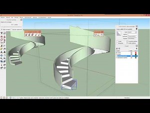 Escalera de caracol Helicoidal en Sketchup