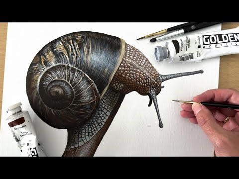 Snail Acrylic Painting | Timelapse | Learn How To Paint A Snail