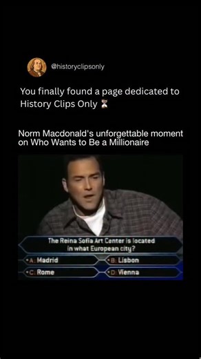 History Clips Only on Instagram: "In television history, Norm Macdonald delivered one of the most unconventional moments ever seen on Who Wants to Be a Millionaire. Rather than playing along with tension and drama, he openly questioned the premise, joked through the lifelines, and treated the high-stakes quiz like a comedy stage. Historically, the moment stood out because it broke the rigid format of a globally serious game show. Norm’s dry humor disarmed the host and audience alike, turning a s