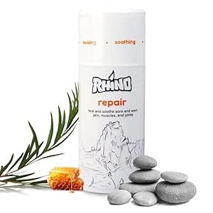 Rhino Skin Solutions Repair Cream - Soothing Relief for Dry, Cracked Skin, Ideal for Climbers, Athletes & MMA | Cooling, Made in Oregon, Fast Healing for Sore Skin, Muscles & Joints (3.4 fl oz)
