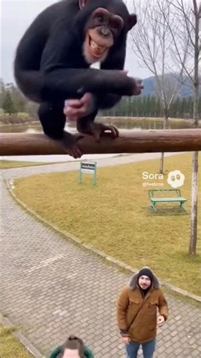 This chimp prank in a tree is INSANE 😳🐒 | Sora 2