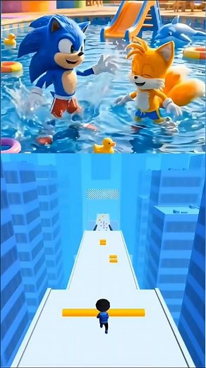 Sonic & Tails Went INSANE in the Swimming Pool 😂💦 You Won’t Believe What Happened!”#youtubeshorts.