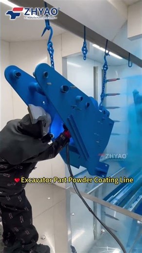 Excavator parts automatic electrostatic powder coating line powder coating system
