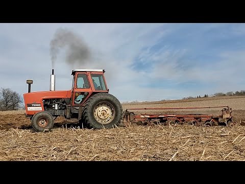Spring plowing with the 7060 and an Allis Chalmers 5-18s plow. 2023