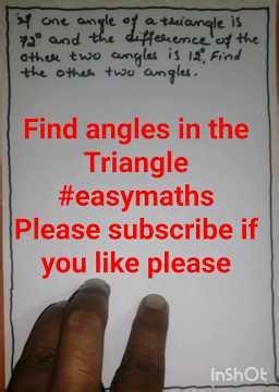 Find angles in the Triangle #mathtricks #easymaths #mentalmath #mathshorts