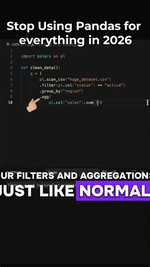 Stop Using Pandas for Everything in 2026. Python library Polar is the future of data processing.