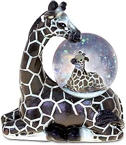 COTA Global Giraffe Snow Globe Decor - Beautiful Snow Globe Decorations with Giraffe Figurine, Collectible Snow Globes Perfect Giraffe Decor for Home, Office Space, Figurine Shelf, or Desk - 45mm
