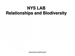 NYS LAB Relationships and Biodiversity - SlideServe