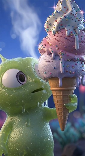 (Funny/Action): Alien vs. Brain Freeze! 🥶🤣 #challenge #shorts