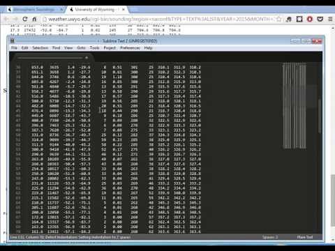 Getting Sounding Data from University of Wyoming into Excel