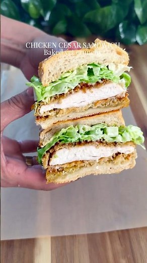 Crispy Baked Chicken Caesar Sandwich 🥪