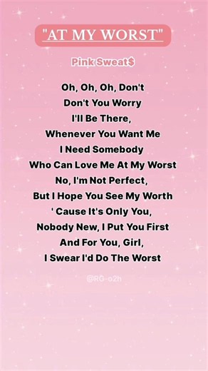 Pink Sweat$ ~ "AT MY WORST" ( Lyrics ) #short #lyrics #english #song #video