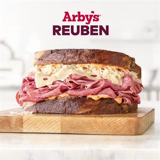 The beef is corned, the cheese is Swiss, the dressing is creamy, the toasted rye is marbled, the Reuben is Arby’s, and the social media platform is more delicious now. Skip the line and order ahead at Arbys.com. | Arby's