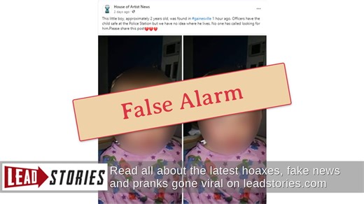 Fact Check: SCAM Posts Push Claim About Found 2-Year-Old To Lure People To Share Them | Lead Stories