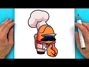 HOW TO DRAW ORANGE IMPOSTER V4 (Chefogus) | Friday Night Funkin (FNF) / Among Us - Easy Drawing