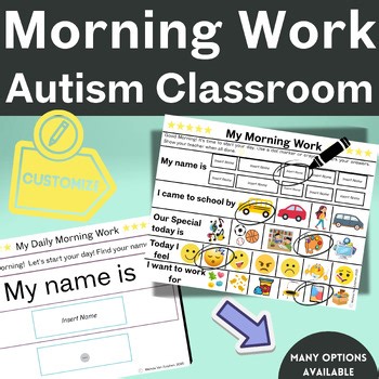 No Prep Morning Work Worksheets Special Education Daily Activities Modified