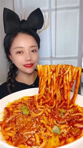 Korean Spicy Ramen Mukbang ASMR | #shorts #mukbang #eating #yummy #tasty #food